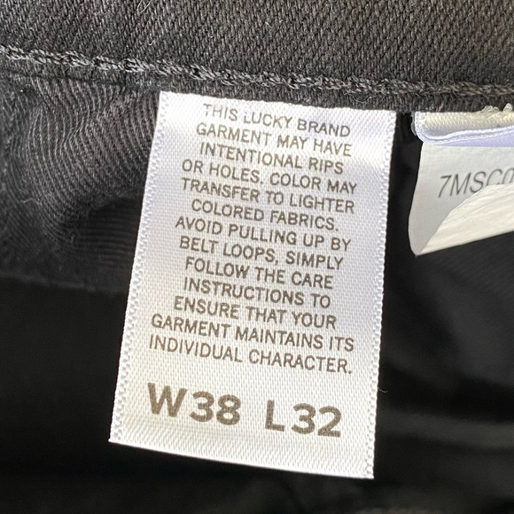 Lucky Brand Men’s Black Ink 412 Athletic Slim Mid-Rise Denim Jeans Size 38x32 - Picture 12 of 14